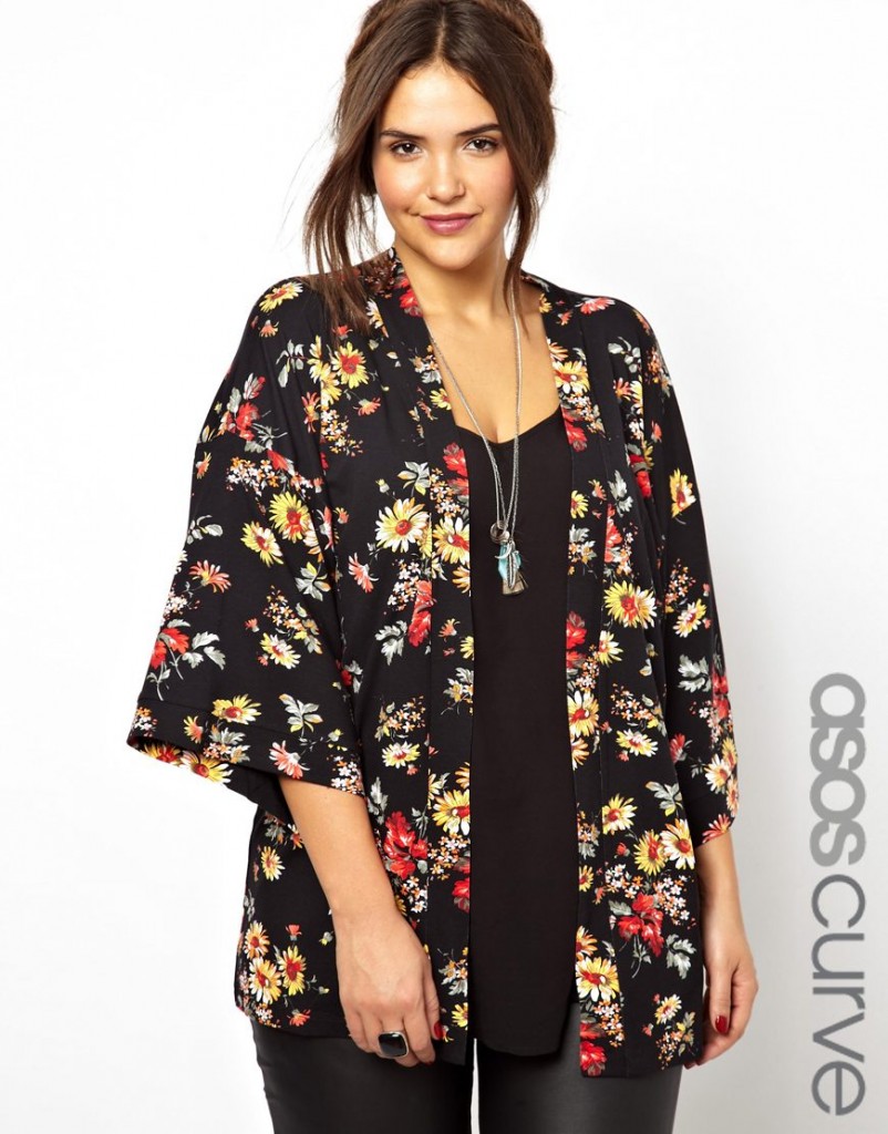 ASOS CURVE Exclusive Kimono In New Floral Print, $56.12 from ASOS