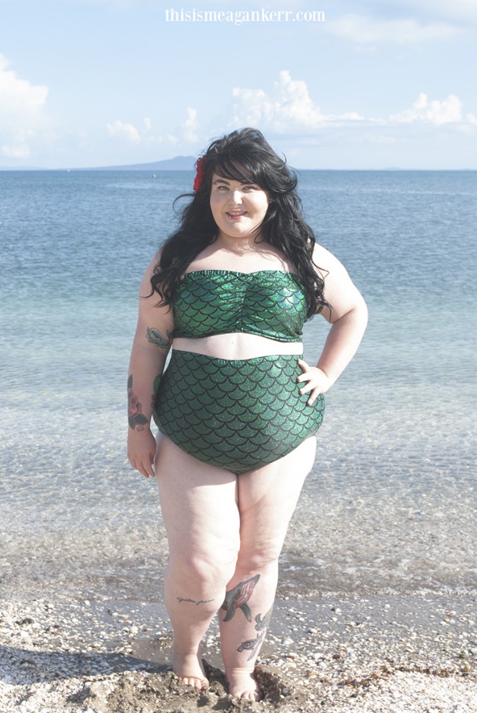 Amber McCoy wears Mermaid bandeau and bikini bottoms by Chubby Cartwheels