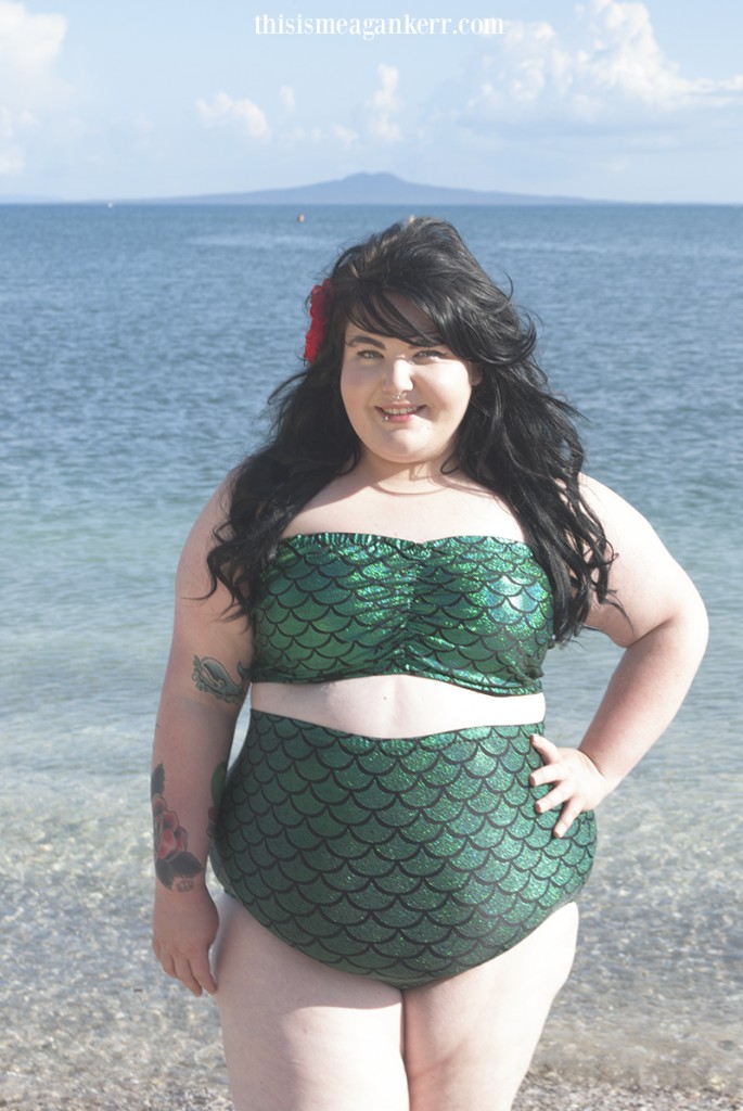 Amber McCoy wears Mermaid bandeau and bikini bottoms by Chubby Cartwheels