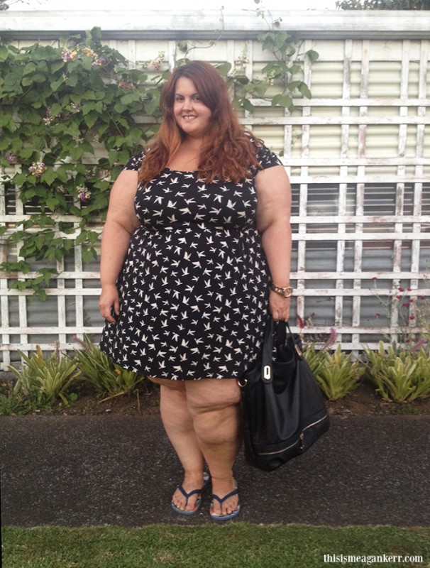 WIWT Meagan Kerr ASOS Curve Bird Print Dress