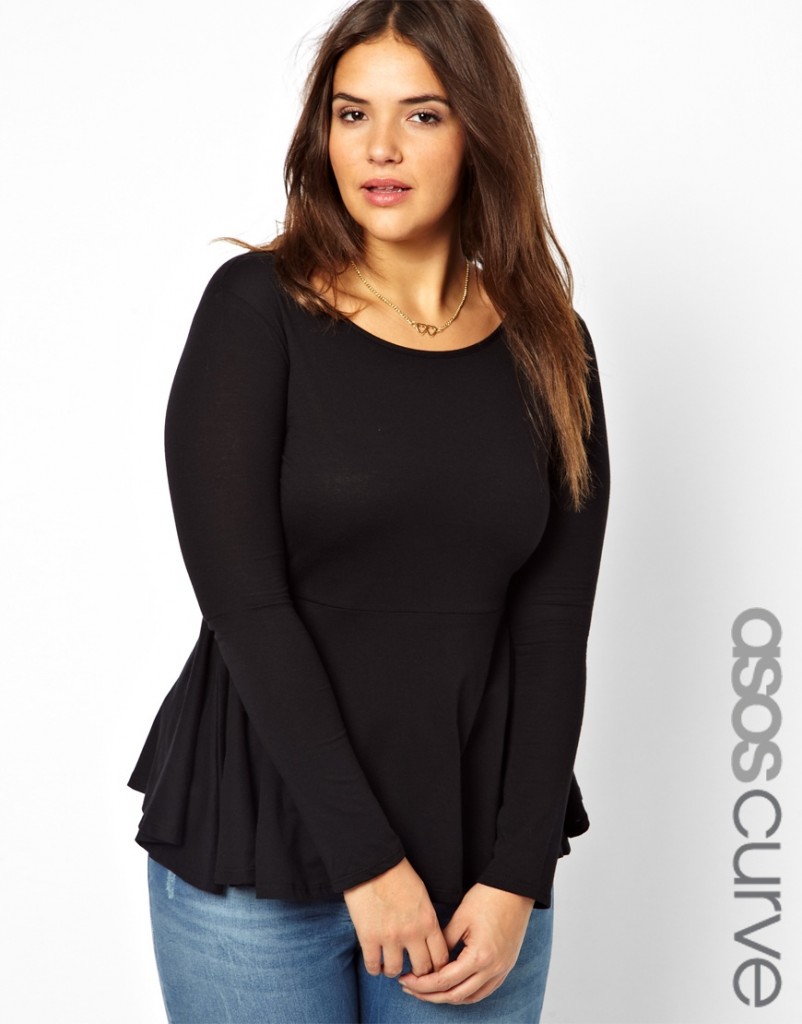 ASOS Curve Exclusive Peplum Top in Soft Jersey