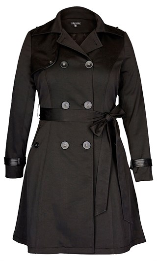 City Chic Corset Back Trench Coat