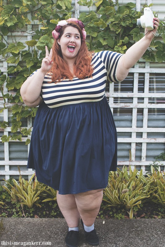 Hipster plus size fashion 17 Sundays stripe