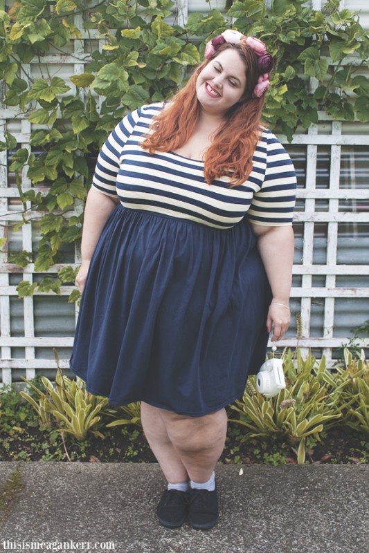 Hipster plus size fashion 17 Sundays stripe