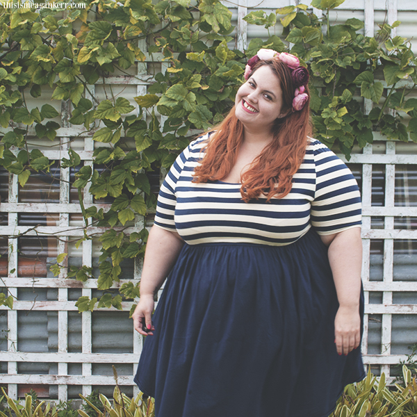 Hipster plus size fashion 17 Sundays stripe