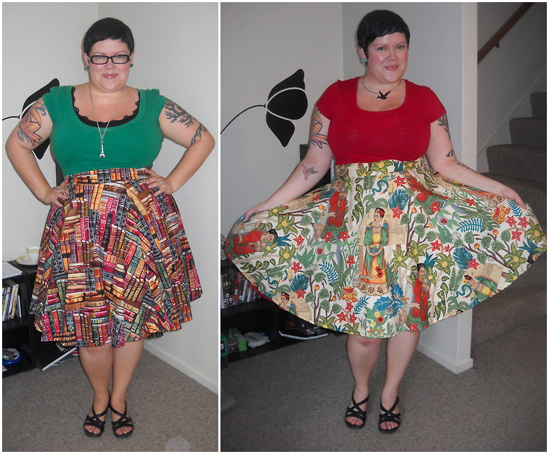 Cara Hill wears custom made skirts by Betty Le Bonbon