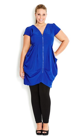 City Chic | Zip Front Pleat Tunic