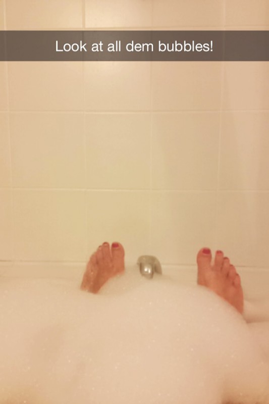 So many bubbles. Yes, I snapchatted from the bath. Don't judge me.