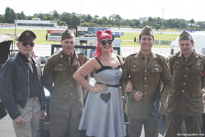 Pieta Heynen with some of the Commemorative Air Force guys