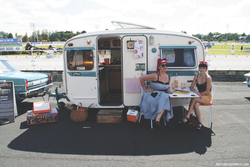 very vintage day out caravan pin up models