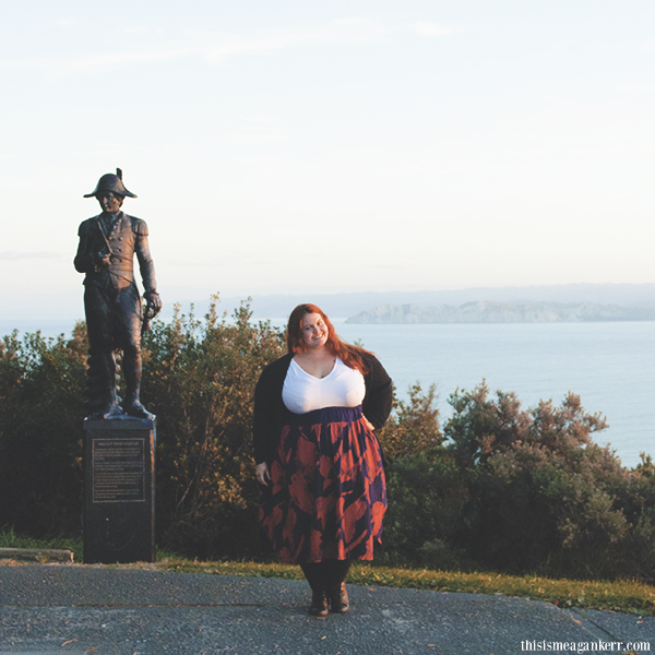 Meagan Kerr wears: Harlow tee, 17 Sundays skirt and New Look cardigan