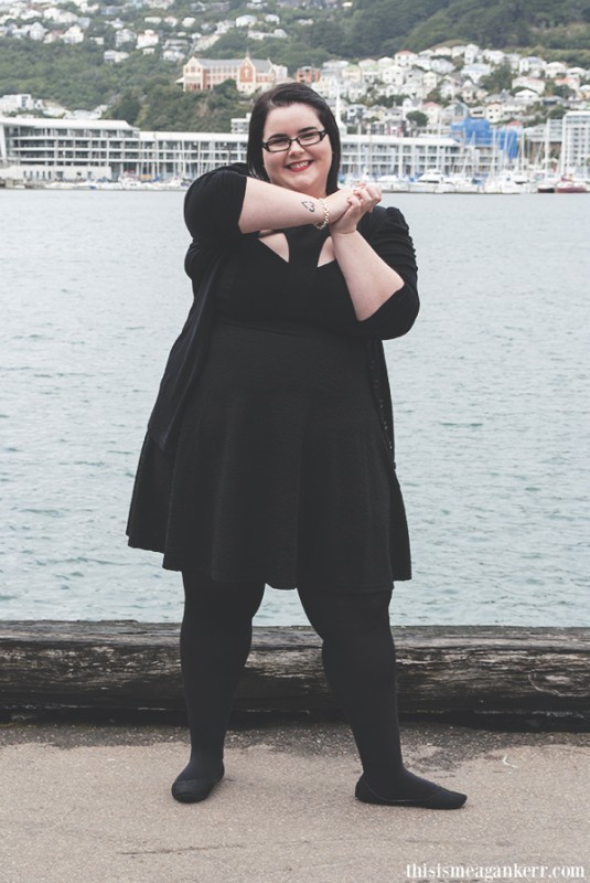 Fat Girls Shouldn't Wear Stripes - plus size fashion - Victoria Nisbet wearing City Chic dress