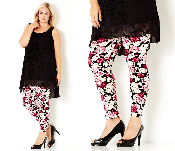 Autograph Floral Berry Leggings plus size