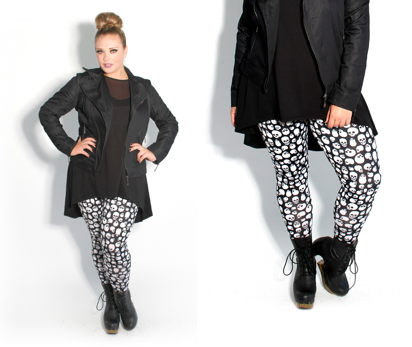 Domino Dollhouse Skull Leggings plus size