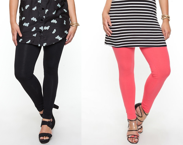 The Iconic 17 Sundays Basic Full Length Leggings plus size black watermelon pink