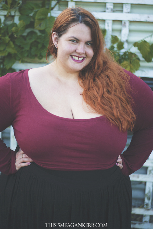 plus size fashion wiwt burgundy chubby cartwheels crop top black asos curve skater skirt gothic lace harlow bomber jacket donatellas stockings winter redhead girl fatshion new zealand