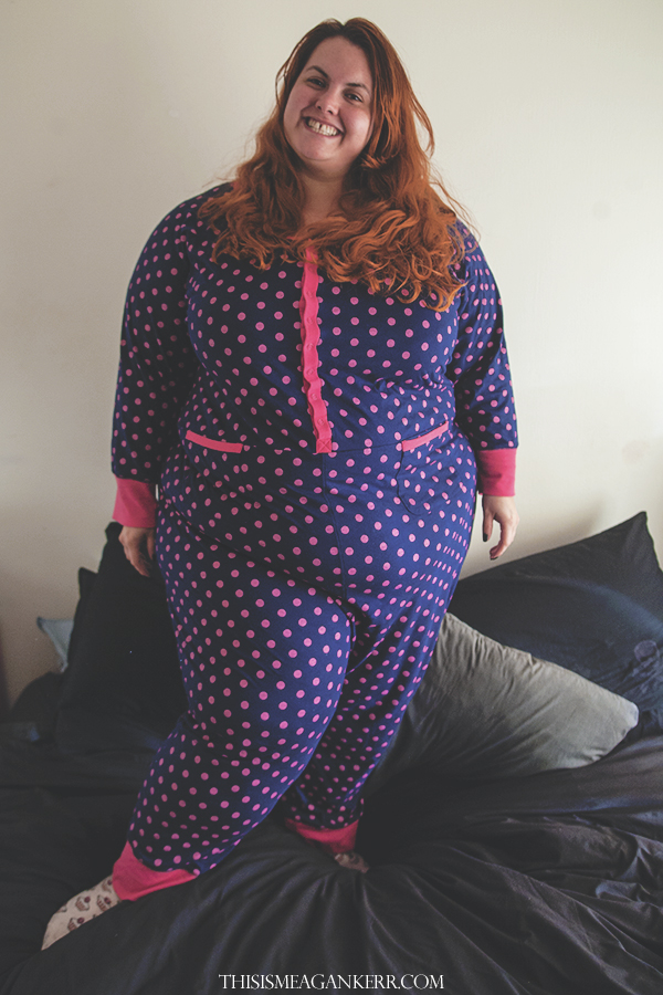 aussie curves polka dots plus size onesie