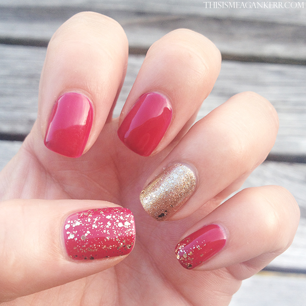 red gold glitter nails nail polish artistic colour gloss gel manicure monaco nails beauty hands