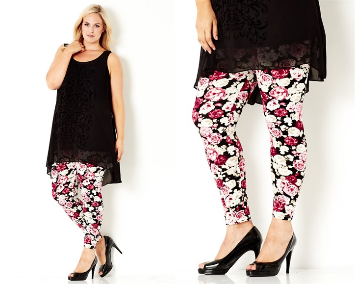 Autograph Floral Berry Leggings plus size fashion