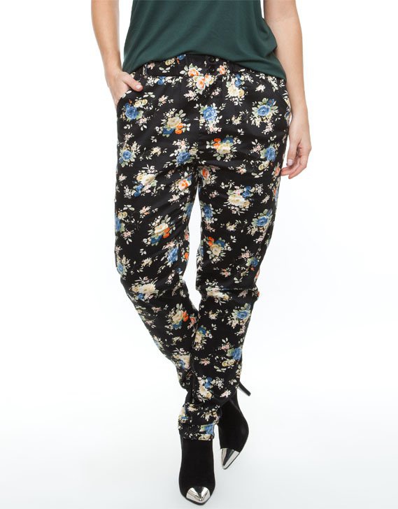 Wonderlust Floral Cigarette Leg Pants plus size fashion