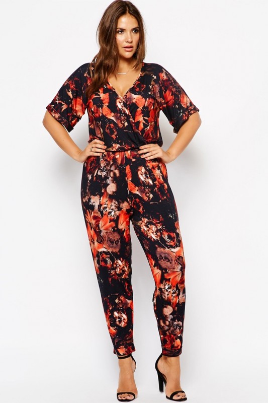 ASOS CURVE Exclusive Wrap Jumpsuit In Floral Print, $101.35 from ASOS