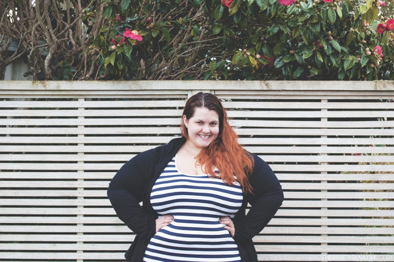 aussie curves denim plus size fashion fatshion ezibuy sara jeggings autograph striped tank singlet basic 17 sundays hooded drape cardi style curvy fat blogger new zealand meagan kerr