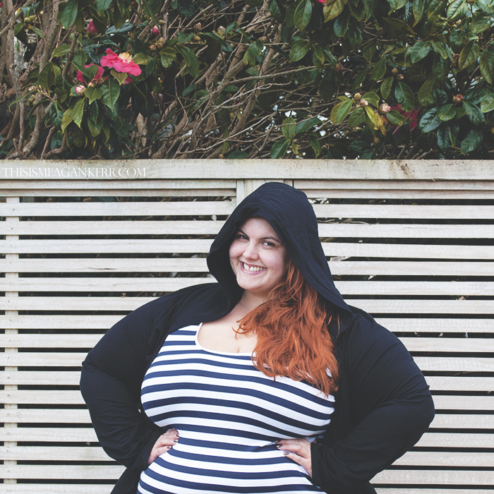 aussie curves denim plus size fashion fatshion ezibuy sara jeggings autograph striped tank singlet basic 17 sundays hooded drape cardi style curvy fat blogger new zealand meagan kerr