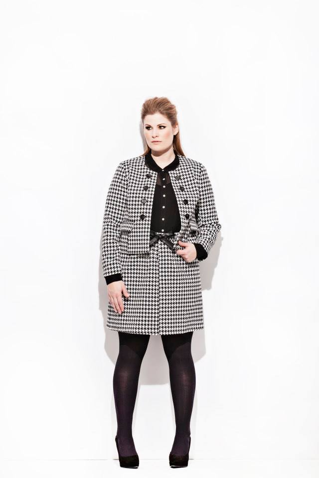 Carmakoma Let Go Blazer and Tring 2 Skirt plus size office attire officewear workwear smart fashion work monochrome pepita checks houndstooth