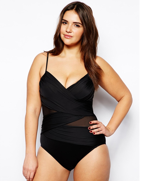 Plus size swimsuit: ASOS Miraclesuit Exclusive to ASOS Fuller Figure 16-26 Mystify Hidden Underwire Swimsuit