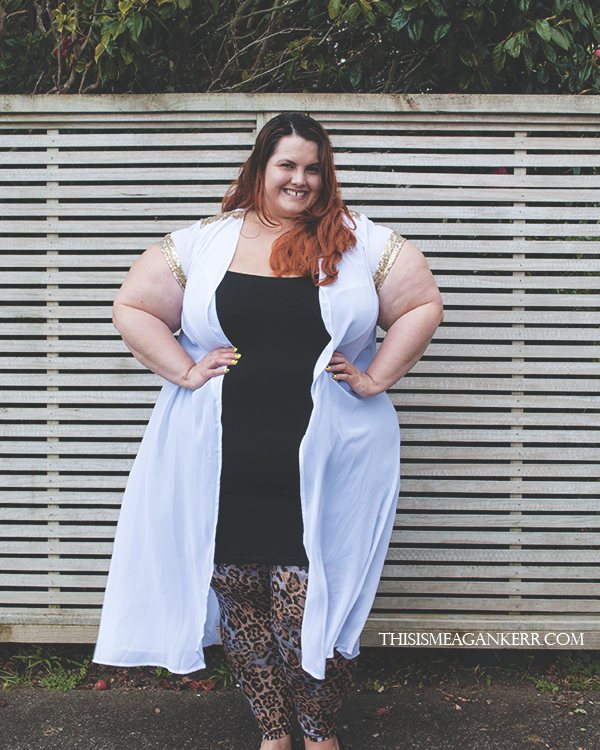This is Meagan Kerr | Aussie Curves Sparkle: NYATA Flying Philly White Sequinned Cape