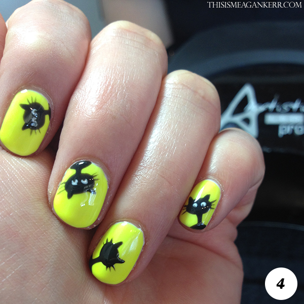 Black Cat Nail Art Tutorial for Halloween - Step 4