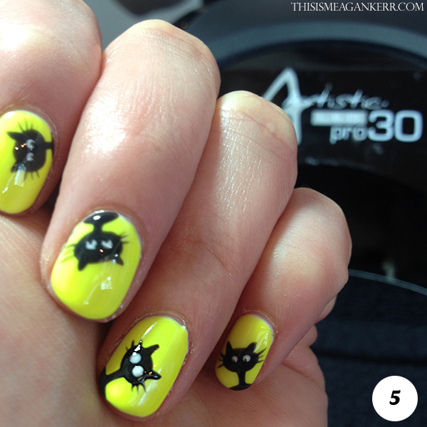 Black Cat Nail Art Tutorial for Halloween - Step 5