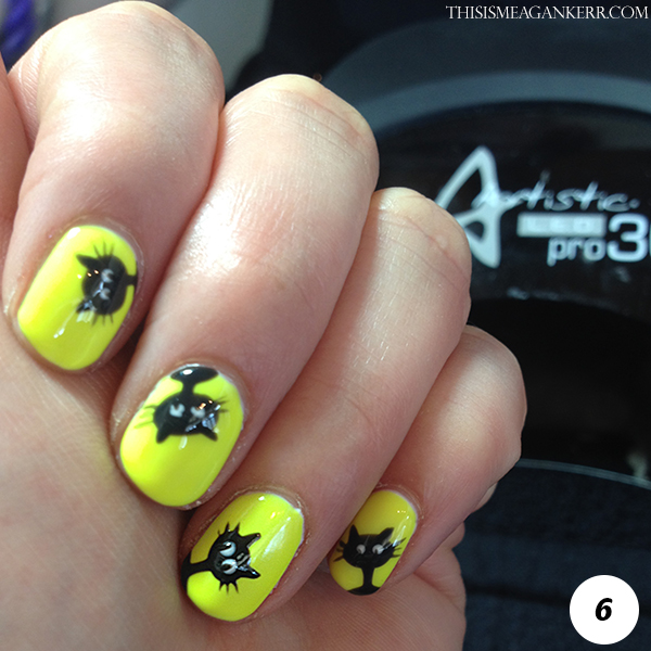 Black Cat Nail Art Tutorial for Halloween - Step 6