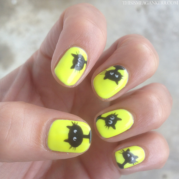 Black Cat Nail Art Tutorial for Halloween