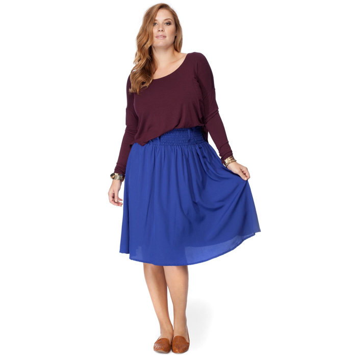 Plus Size Fashion Hope and Harvest Wide-Belted Skirt