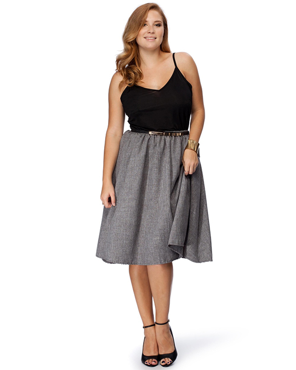 Plus Size Fashion - The Iconic Hope & Harvest Flared Skirt