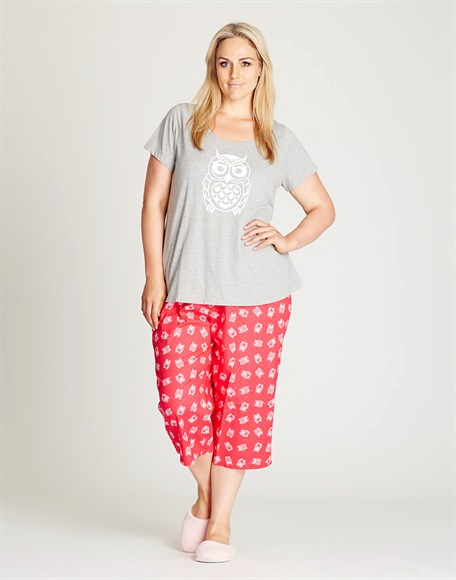 Plus Size Sleepwear Autograph Owl PJ Set