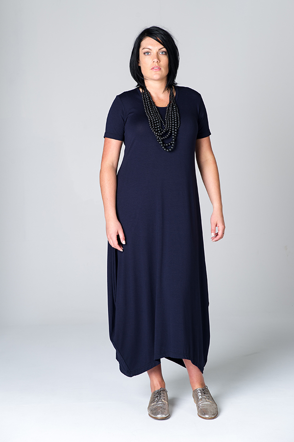 HALL clothing NZ S15049 Ink Drape Dress