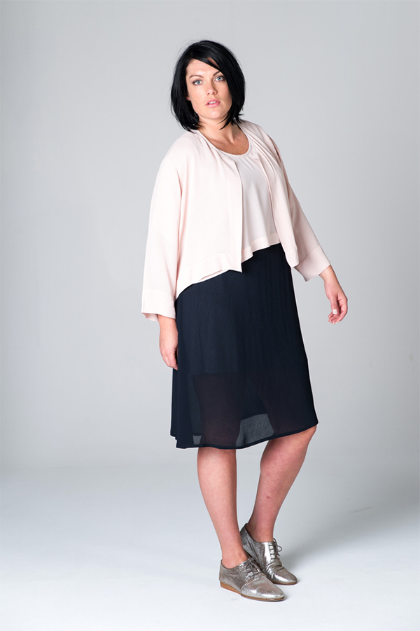 HALL clothing NZ Swing Slip in Ink Cropped Tee in Blush Jacket in Blush