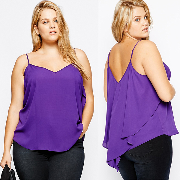 Bold colour plus size pieces for summer - ASOS CURVE Exclusive Cami Top with Drape Back