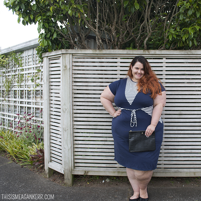 Learning to love my body: Meagan Kerr wears Hope & Harvest Nauticas Dress