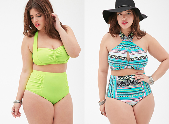 High Waisted Plus Size Swimwear