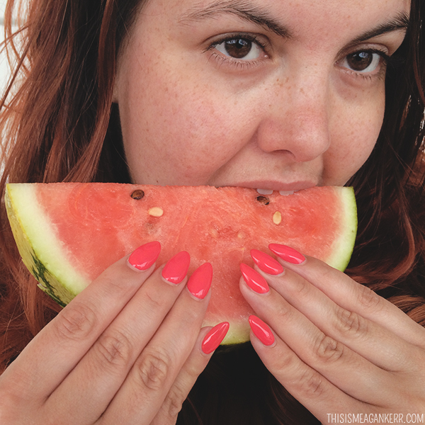 Watermelon Almond Nail Enhancements by Penny Lazic