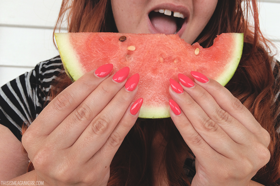 Watermelon Almond Nail Enhancements by Penny Lazic