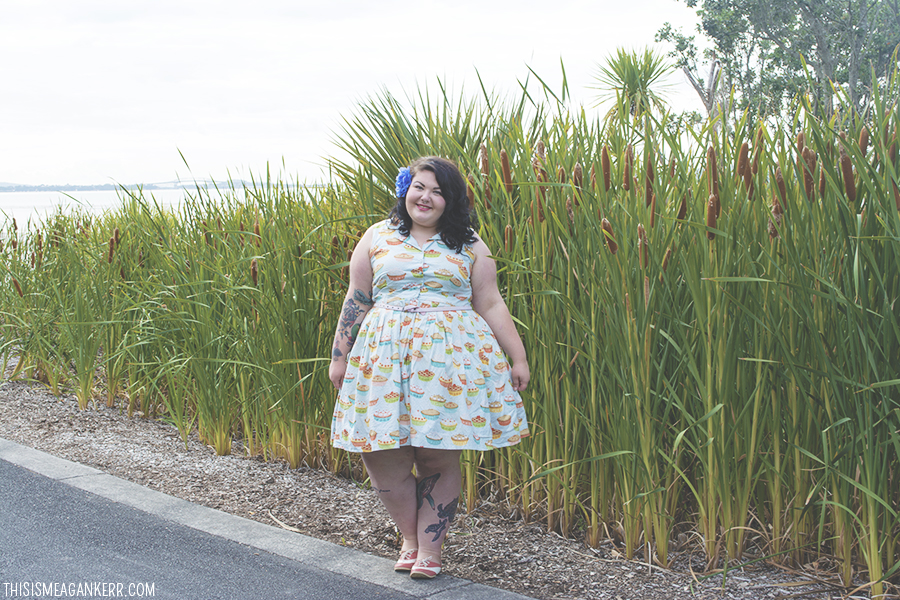 Fat Girls Shouldn't Wear Stripes | Amber McCoy wears ModCloth You're In Luck Plus Size Pie Dress