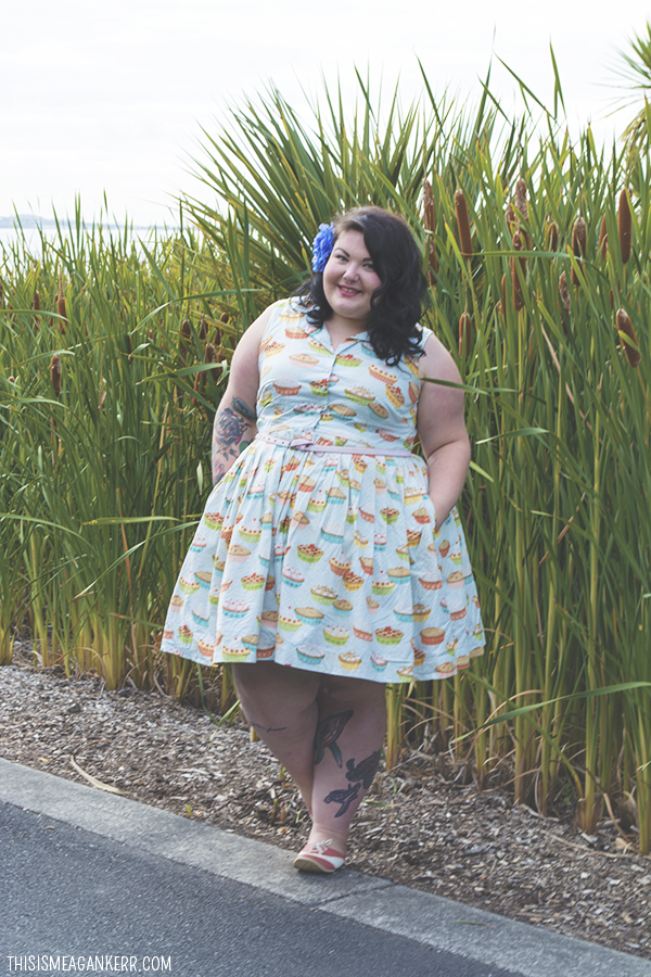 Fat Girls Shouldn't Wear Stripes | Amber McCoy wears ModCloth You're In Luck Plus Size Pie Dress