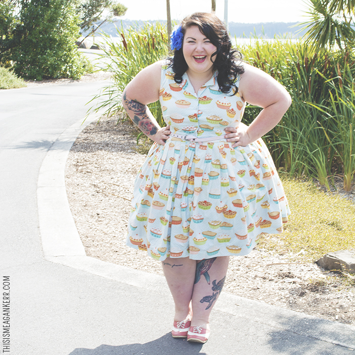 Fat Girls Shouldn't Wear Stripes | Amber McCoy wears ModCloth You're In Luck Plus Size Pie Dress