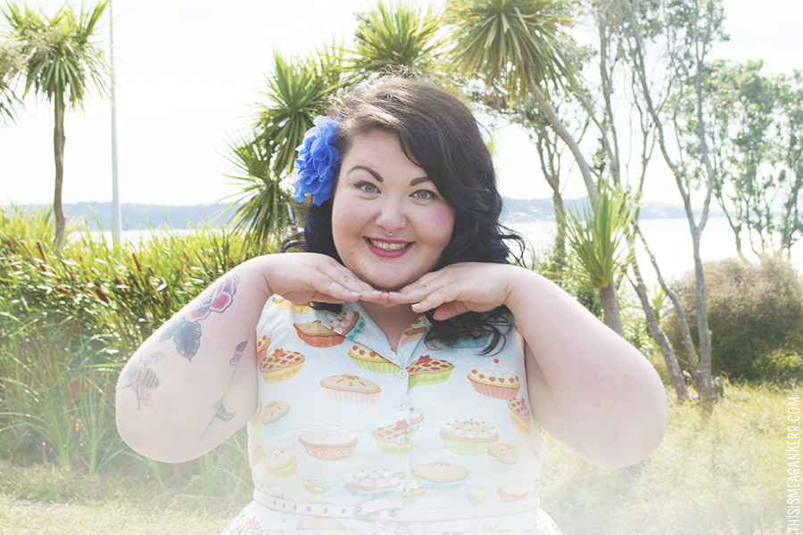 Fat Girls Shouldn't Wear Stripes | Amber McCoy wears ModCloth You're In Luck Plus Size Pie Dress