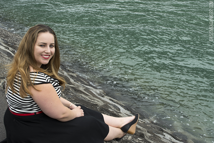 Fat Girls Shouldn't Wear Stripes | Lena Duffin wears City Chic Off Shoulder Stripe Dress