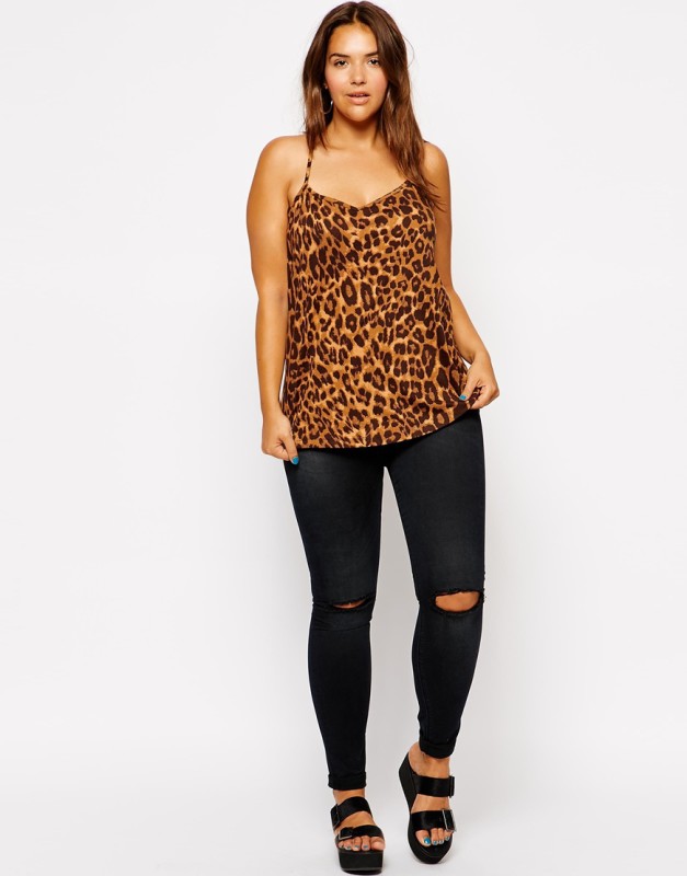 ASOS CURVE Exclusive Cami Top In Leopard Print